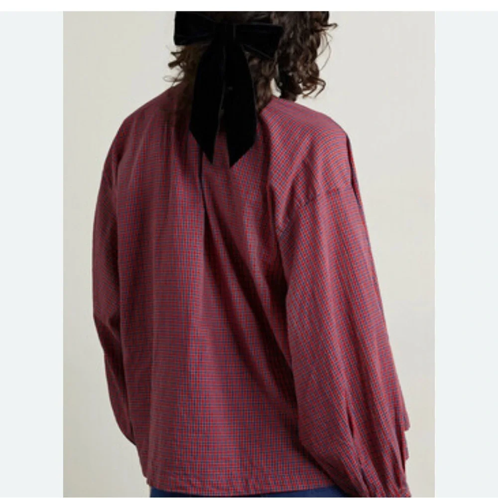 DÔEN - Jane checked cotton-voile blouse - Picture 3 of 3